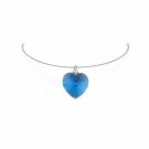 Simple Blue Heart Swarovski Crystal Necklace