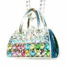 Rainbow Handbag Swarovski Crystal Necklace