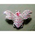 Bumble Honey Bee Swarovski Rose Crystal Brooch