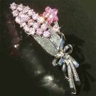 Pink Flower Bouquet Swarovski Crystal Brooch