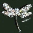 Clear Dragonfly Swarovski Crystal Brooch