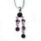Swarovski Crystal Bridal Lilac Purple Drop Pendant Necklace