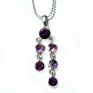 Swarovski Crystal Bridal Lilac Purple Drop Pendant Necklace