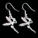 Pink Swarovski Crystal Tinkerbell Tinker Bell Fairy Earrings