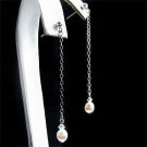Freshwater Pearl Swarovski Crystal Sterling Silver Earrings
