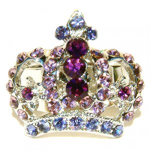 Juicy Purple Crown Swarovski Crystal Ring