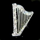 Swarovski Crystal Traditional Irish 8 Strings Harp Brooch