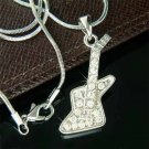 Gibson Explorer Rock Electric Guitar Swarovski Crystal Necklace