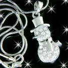 Christmas Snowman Swarovski Crystal Necklace