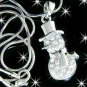 Christmas Snowman Swarovski Crystal Necklace