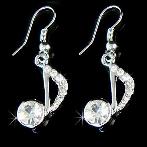 Music Note Swarovski Crystal Earrings