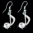 Music Note Swarovski Crystal Earrings