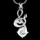 Treble G Clef Swarovski Crystal & Cubic Zirconia Necklace