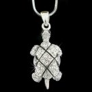 Sea Turtle Wildlife Lover Swarovski Crystal Necklace