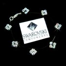 Floating Star Illusion Swarovski Crystal Bridal Silver Bracelet