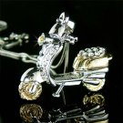 3D Scooter Moped electric bike Swarvoski Crystal Necklace
