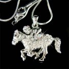 Equestrian Horse Rider Swarovski Crystal Necklace