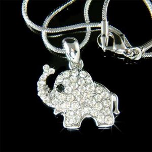 Swarovski Crystal Lucky Elephant Pendant Chain Necklace