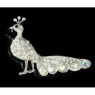 Peacock Peafowl Peahen Bird Swarovski Crystal Brooch