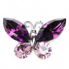 Swarovski Crystal Bridal Wedding Purple Butterfly Brooch