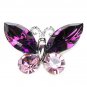 Swarovski Crystal Bridal Wedding Purple Butterfly Brooch