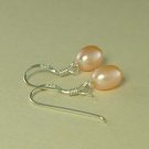 Simple Natural Peach Freshwater Pearl Sterling Silver Earrings