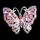 Pink Bridal Butterfly Swarovski Crystal Brooch