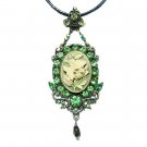 Swarovski Crystal Classy Green Cameo Flower Necklace