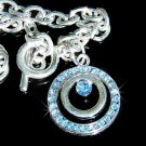 Circle of Love Something Blue Swarovski Crystal Toggle Bracelet