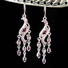 Purple Chandelier Bridal Wedding Party Swarovski Crystal Earring