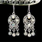 Indian Style Swarovski Clear Crystal Dangle Bridal Earrings