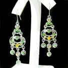 Celebrity Style Swarovski Christmas Green Chandelier Earrings