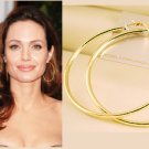 2 3/4" (70mm) Huge Celebrity Gold-Plated Hoop Earrings