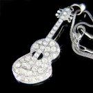 Swarovski Crystal Accoustic Guitar Necklace for Folk Music Lover