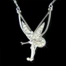Pixie Fairy Angel Swarovski Clear Crystal Tinkerbell Necklace