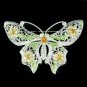 X'mas Green Elegant Filigree Swarovski Crystal Butterfly Brooch
