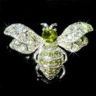 Christmas Green Swarovski Crystal Cute Insect Bumble Bee Brooch