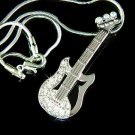 Swarovski Crystal Music Gibson Electric Guitar Pendant Necklace