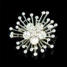 Swarovski Crystal Bridal Wedding Snowflake Starburst Brooch