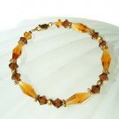 Elegant Topaz Swarovski Crystal 22K Gold Vermeil Bracelet