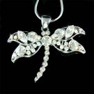 Bridal Wedding Swarovski Crystal Dragonfly Pendant Necklace