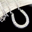 Western Bride Swarovski Crystal Wild Horseshoe Charm Necklace