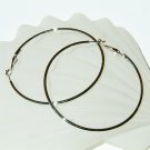 2 1/2" (60mm) Large Celebrity White Gold-Plated Hoop Earrings