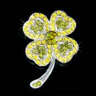 St Patrick's Day Swarovski Crystal Lucky Clover Brooch