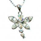Bridal Wedding Swarovski Crystal Cute Dragonfly Pendant Necklace