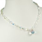 Swarovski Crystal AB Bridal Wedding Teardrop Pendant Necklace