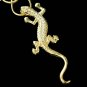 Gold Swarovski Crystal Newt Iguana Lizard Gecko Reptile Necklace
