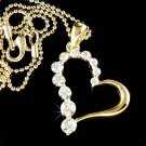 Classy Gold Swarovski Crystal Cut Out Heart Pendant Necklace