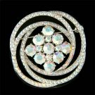 Swarovski Crystal Swirl Flower Wreath Wedding Gown Dress Brooch