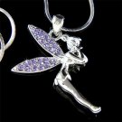 Purple Tinker Bell Swarovski Crystal Tinkerbell Pendant Necklace